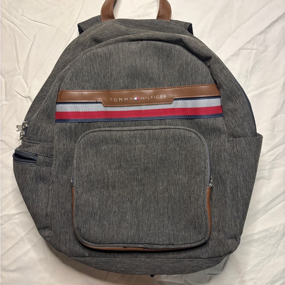 Tommy Hilfiger Charcoal and Brown Backpack